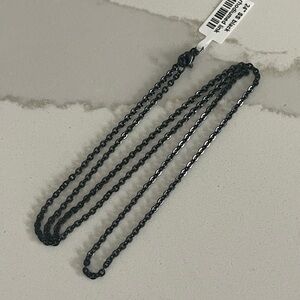 Elegant Sterling Silver 925 Black Chain Necklace 24”